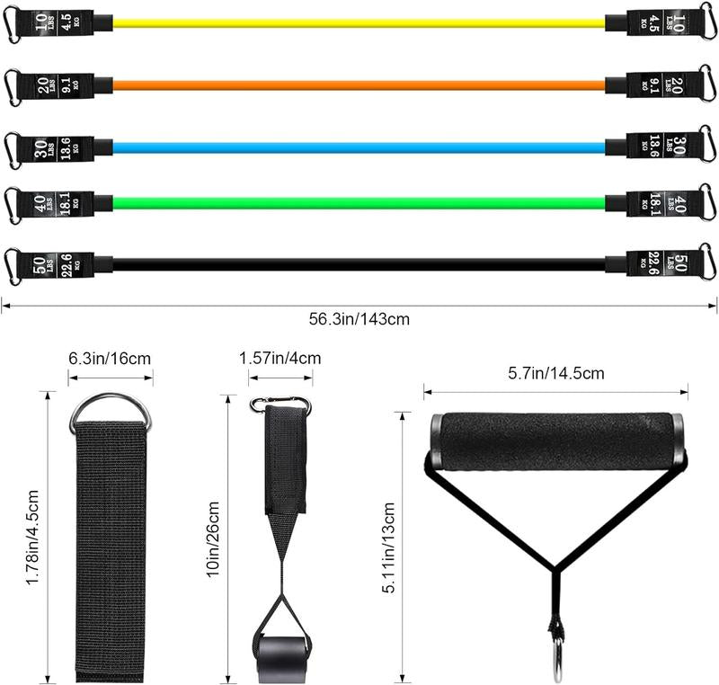 5 Pack Set Exercise Bands Resistance Bands Set 