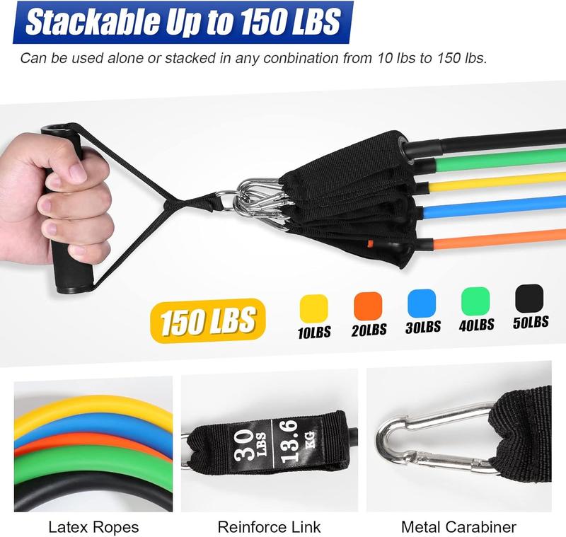 5 Pack Set Exercise Bands Resistance Bands Set 