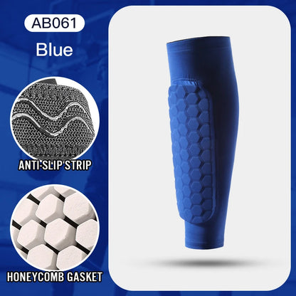 1Pcs Football Shin Guard Socks Sleeves with Foam,Calf Compression Sleeve Honeycomb Pads