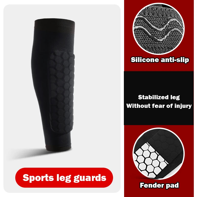 1Pcs Football Shin Guard Socks Sleeves with Foam,Calf Compression Sleeve Honeycomb Pads
