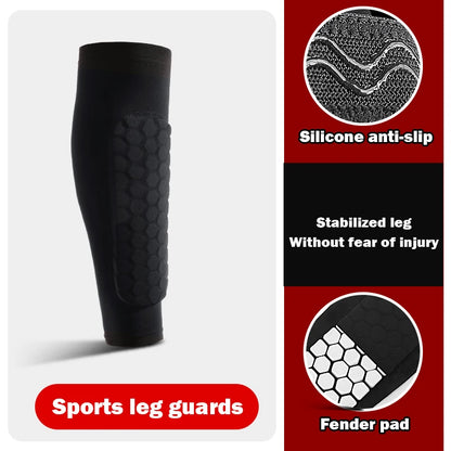 1Pcs Football Shin Guard Socks Sleeves with Foam,Calf Compression Sleeve Honeycomb Pads