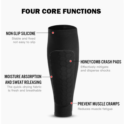 1Pcs Football Shin Guard Socks Sleeves with Foam,Calf Compression Sleeve Honeycomb Pads