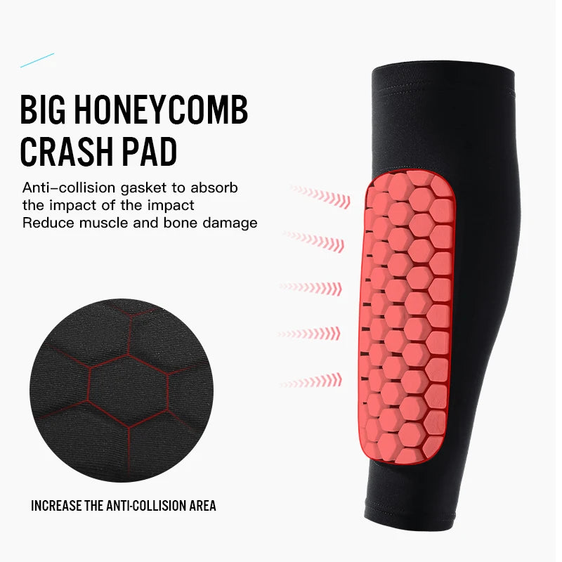 1Pcs Football Shin Guard Socks Sleeves with Foam,Calf Compression Sleeve Honeycomb Pads