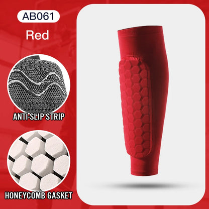 1Pcs Football Shin Guard Socks Sleeves with Foam,Calf Compression Sleeve Honeycomb Pads