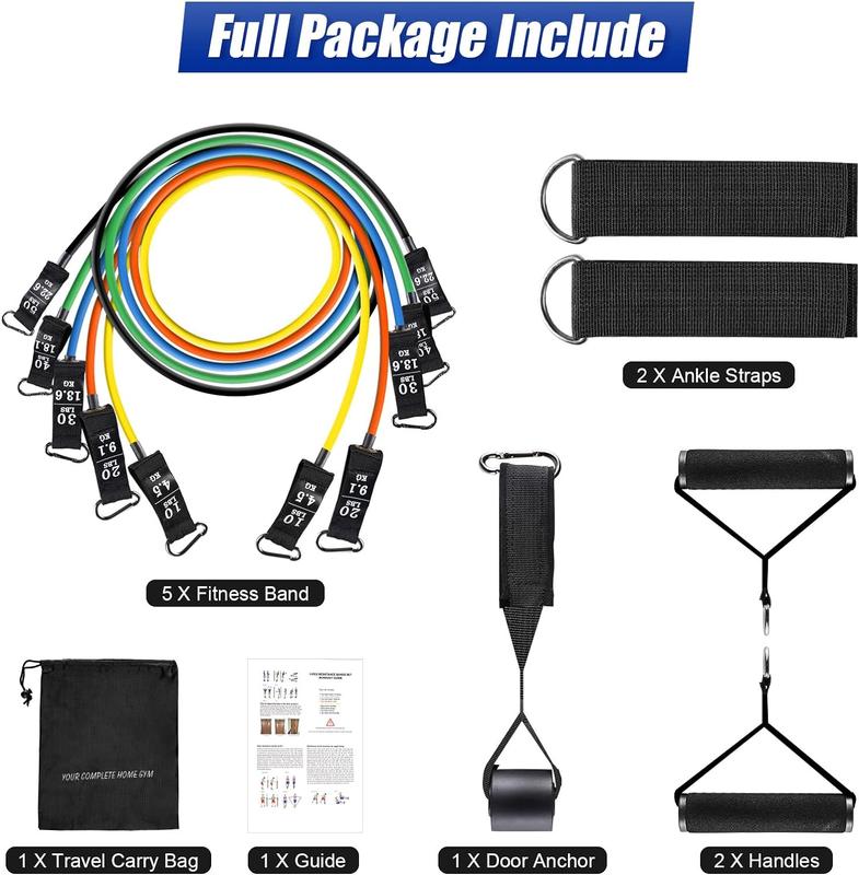5 Pack Set Exercise Bands Resistance Bands Set 